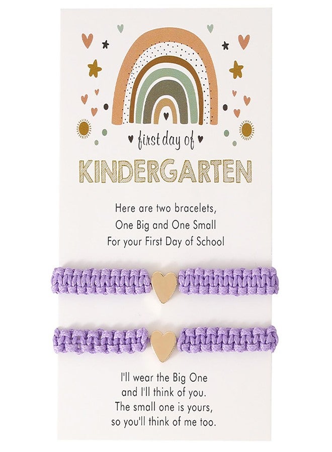 kepvrio First Day of Kindergarten Bracelets,First Day of School Bracelets for Mom and Daughter,Back to School Bracelet Pre-K Matching Heart Wish Adjustable Bracelet for Women - Image 1